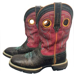Durango Lady Rebel Women's Brown & Red Faux Gator Western Boots - Size 7